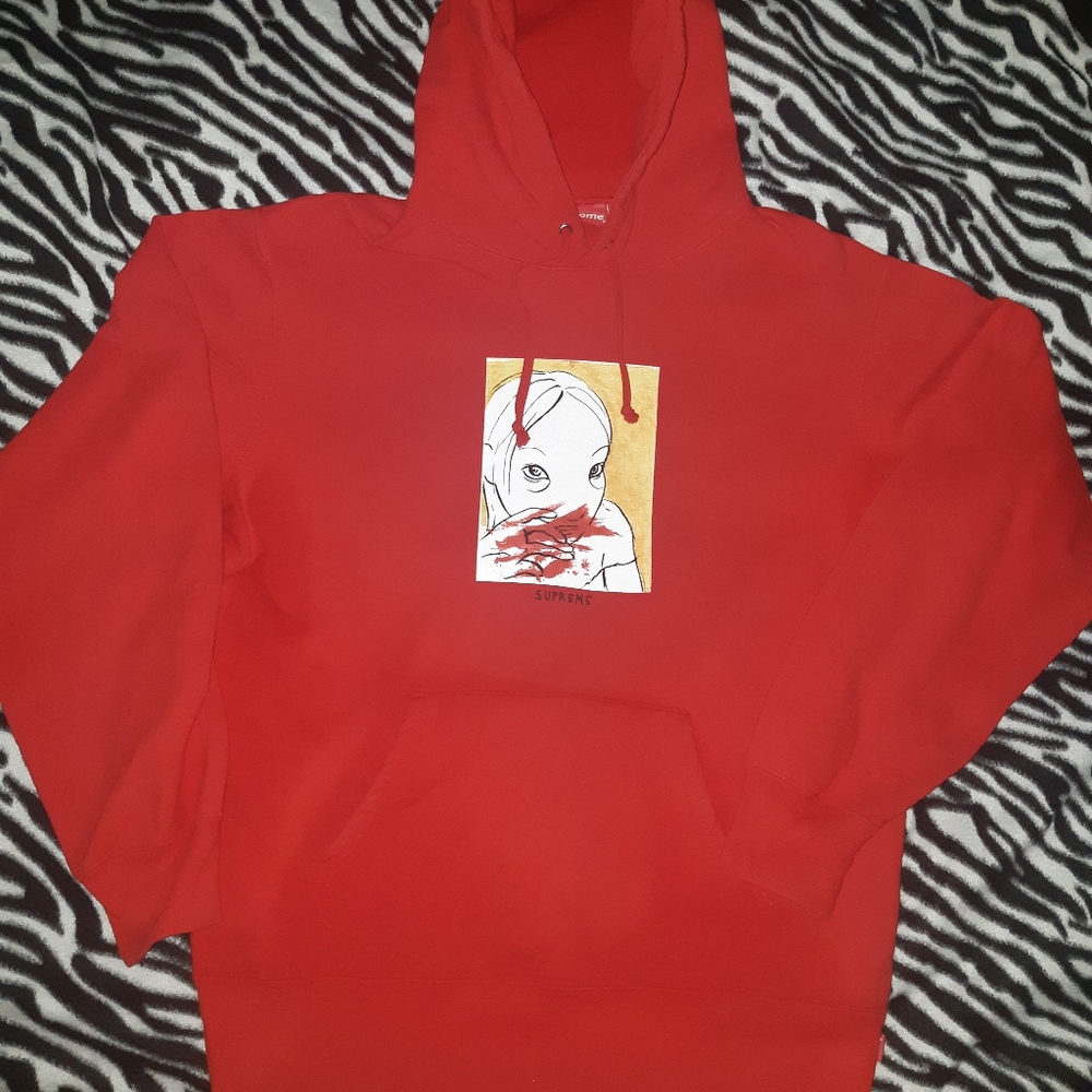 Supreme red hoodie